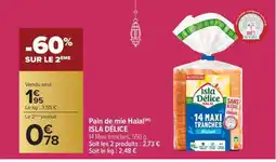 Carrefour Pain de mie Halal ISLA DÉLICE offre