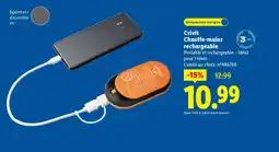Lidl CRIVIT Chauffe-mainsrechargeable offre