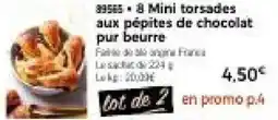 Thiriet 8 mini torsades aux pépites de chocolat pur beurre offre