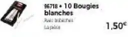 Thiriet 10 bougies blanches offre