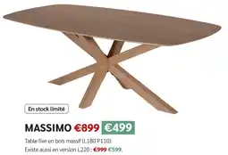 Meubles Crack Table fixe en bois massif offre