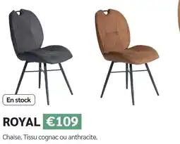 Meubles Crack Royal chaise tissu cognac offre