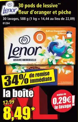 Norma Lenor lessive universelle fleur d’oranger et pêche offre