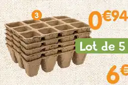 b&m Lot de 5 plateaux de semis biodégradables offre