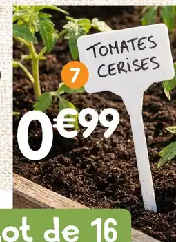 b&m Lot de 16 étiquettes potager offre