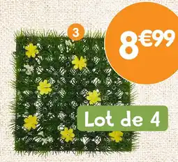 b&m Lot de 4 dalles gazon artificiel offre