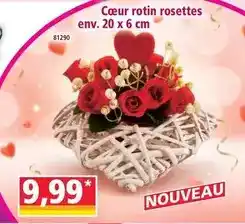 Norma Coeur rotin rosettes env. 20 x 6 cm offre