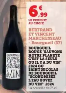 U Express Bourgeil rouge savons notre planete c'est le soule ou il y a du vin offre