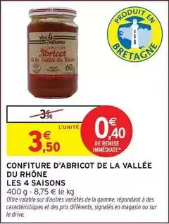 Intermarché Express Signal - confiture d'abricot de la vallée du rhône offre