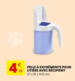 Stokomani Pelle à excréments pour litière avec récipient offre