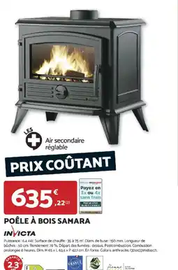 Bricomarché INVICTA Poêle à bois samara offre