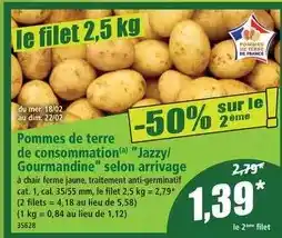 Norma Pommes de terre de consommation jazzy/gourmandine selon arrivage offre