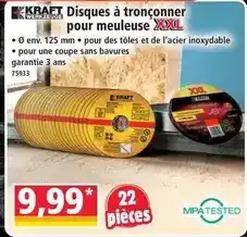 Norma Kraft - disques à tronconner pour meuleuse xxl offre