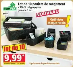 Norma Toptex - lot de 10 paniers de rangement offre