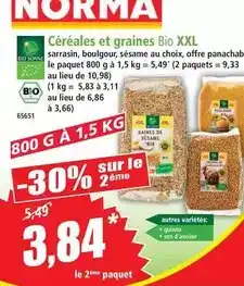 Norma Bio sonne - céréales et graines xxl offre