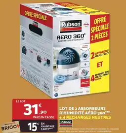 Bricomarché Rubson - lot de 2 absorbeurs d'humidité aéro 360 offre