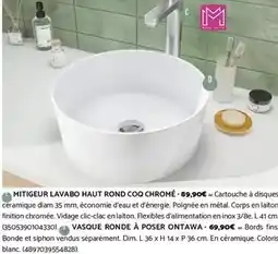 Bricomarché Dim - mitigeur lavabo haut rond coq chromé offre