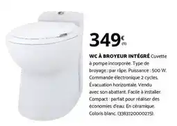 Bricomarché Facile - wc à broyeur intégré cuvette offre