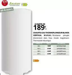 Bricomarché Sauter - chauffe-eau thermoplongeur blende vertical mu arl offre