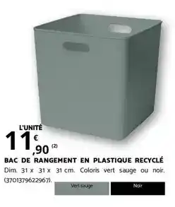 Bricomarché Dim - bac de rangement en plastique recyclé offre