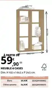 Bricomarché Dim - meuble 6 cases offre