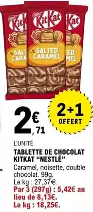 E.Leclerc Nestlé - tablette de chocolat kitkat offre