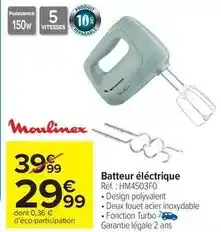 Carrefour Drive Moulinex - batteur électrique offre