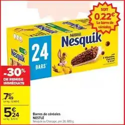 Carrefour Drive Nestlé - barres de céréales offre