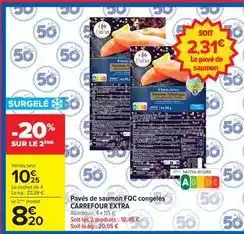 Carrefour Drive Carrefour - paves de saumon fqc congelés offre