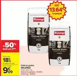 Carrefour Drive Malongo - café en grains offre