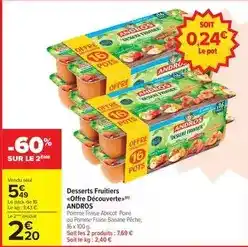 Carrefour Drive Andros - desserts fruitiers offre découverte offre