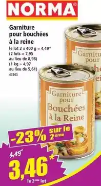 Norma Garniture pour bouchées à la reine offre