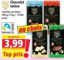 Norma Chocolat suisse offre