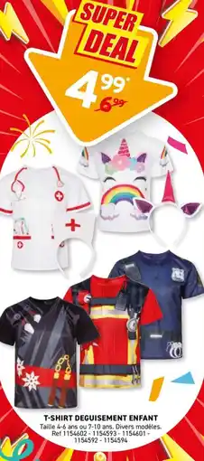 Trafic T-shirt deguisement enfant offre