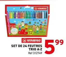 Trafic Set de 24 feutres trio a-z offre