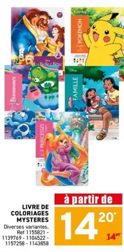 Trafic Livre de coloriages mysteres offre