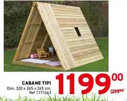 Trafic Cabane tipi offre