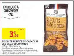 Intermarché BISCUITS PÉPITES DE CHOCOLAT LES DEUX GOURMANDS offre