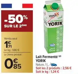 Carrefour Market Lait fermenté yorik offre