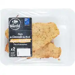 Carrefour Market 2 filets de limande du nord façon meunière msc carrefour le marché offre