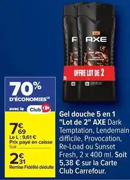 Carrefour Drive Axe - gel douche 5 en 1 offre