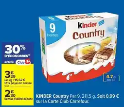 Carrefour Drive Kinder - country offre