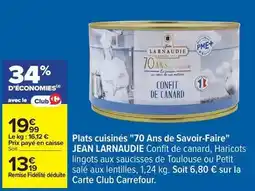 Carrefour Drive Jean larnaudie - plats cuisinés 70 ans de savoir-faire offre