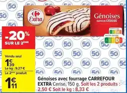 Carrefour Drive Carrefour - génoises avec fourrage offre