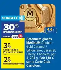 Carrefour Drive Magnum - batonnets glacés offre