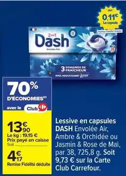 Carrefour Drive Dash - lessive en capsules offre