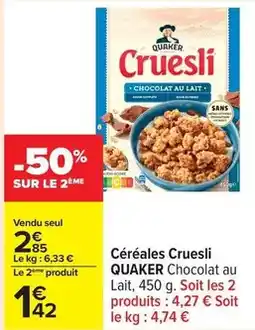 Carrefour Drive Quaker - céréales cruesli offre