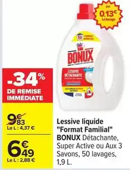 Carrefour Drive Bonux - lessive liquide format familial offre