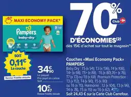 Carrefour Drive Pampers - couches maxi economy pack offre