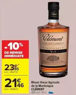 Carrefour Drive Clement - rhum vieux agricole de la martinique offre